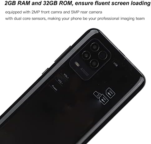 ESCINK Android pametni telefon, 5,0 inčni HD displej, quad core 2GB RAM 32GB ROM, 2200mAh baterija, dvostruka SIM dvostruka pripravnost, dvostruka kamera, prepoznavanje lica, za Android 11