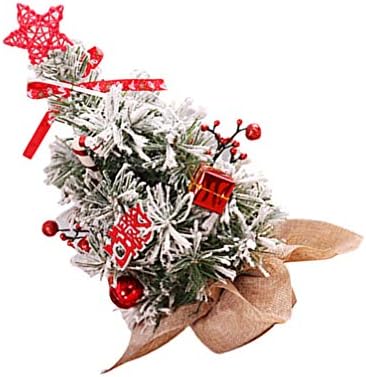 30cm veštački mini božićno stablo minijaturno stablo sa burlap bazom i dekorom luka