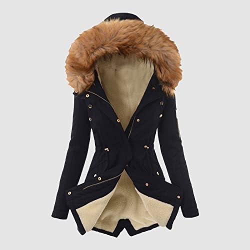 Zimske jakne za žene plus veličine zimski kaput rever ovratnik zadebljani kaput jakna toplo s kapuljačom debela podstavljena gornja
