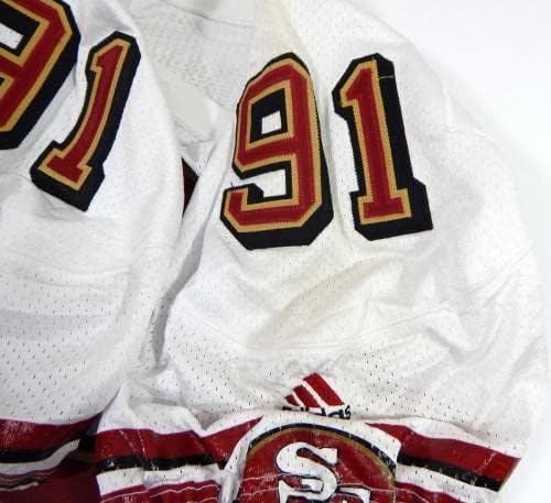 1999 San Francisco 49ers Chike Okeafor 91 Igra Izdana bijeli dres 50 DP28760 - Neintred NFL igra rabljeni dresovi