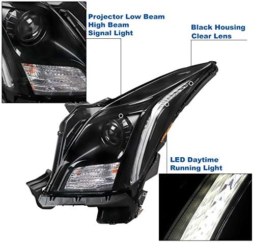 ZMAUTOPARTS LED DRL projektor farovi prednja svjetla crna sa 6,25 Bijela LED DRL svjetla za 2013-2017 Cadillac XTS