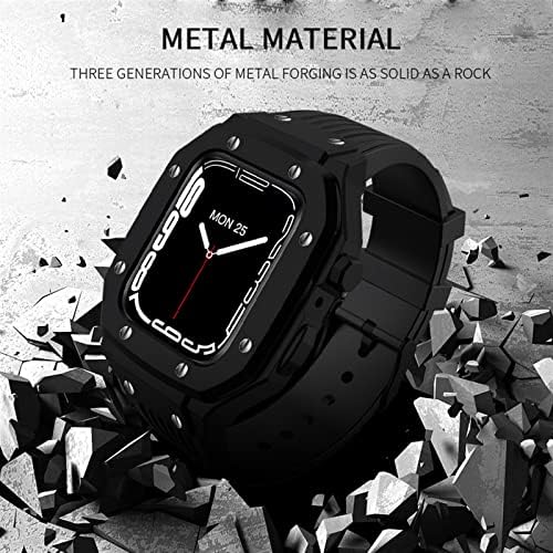 Strap za sat Maalya Legura za Apple Watch seriju 8 7 6 5 4 SE 45mm 42mm 44mm Luksuzni metalni gumeni od nehrđajućeg čelika Mod Mod