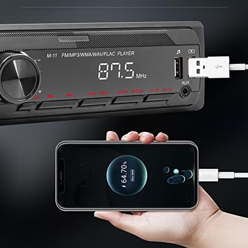 Novo 12V Auto MP3 player Bluetooth 5.0 FM auto radio sa šarenim lampicama i zvukom podržava kontrolu veze mobilnog telefona, U disk,