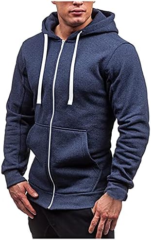 Saxigol zip up hoodie, tanki dugi rukav sa kapuljačom sa kapuljačom sa patentnim zatvaračem Casual Plain Slim Fit izvlačenje dukseve