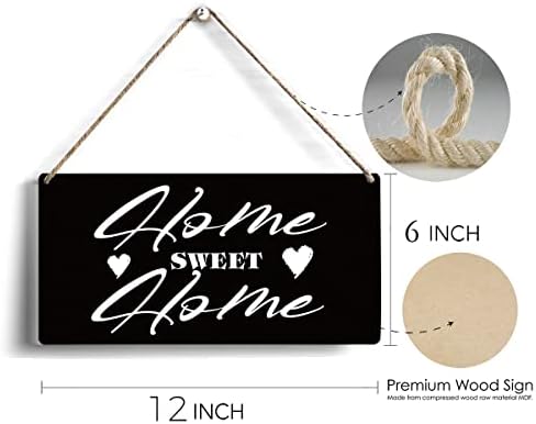 Početna stranica Sweet Home Citat Wood Sign 6 x 12 Smiješna drvena viseća ploča za kućni dnevni boravak Zidno umjetničko ukrašavanje