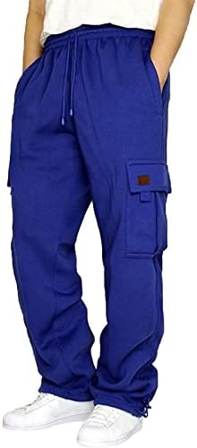 Muški fitness trkački pantalona za crtanje labavog struka Solid džep u boji labav flisherke dukserice čarape poklon dječak
