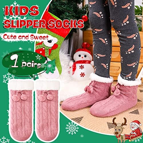Dječji dječaci Dječji sklizne čarape Dječji mališani Antiklizne zime meke debele tople ugodne toplinske božićne čarape za oblikovane rukom