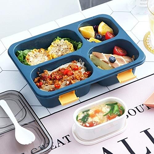 Jednoslojni plastični odjeljak Bento kutija, prijenosna mikrovalna kutija za ručak sa 4 odjeljka za odrasle, zapečaćena kutija za