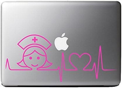 Medicinska sestra Heartbeat magenta vinilna naljepnica za naljepnicu za 13 macbook laptop računar