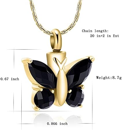 constantlife kremiranje nakit za pepeo za žene spomen urna ogrlica elegantan leptir oblik kristalni privjesak uspomena za ljudske