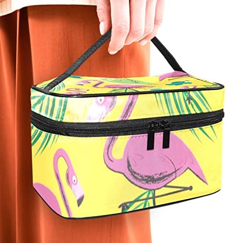 Tbouobt pokloni za muškarce Žene šminke torbe toaletne torbice Male kozmetičke torbe, crtani Flamingo Havaji tropski