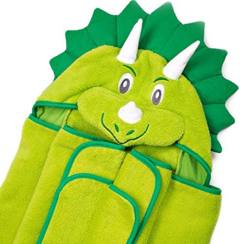 Mali Tinkers World Premium ručnik sa kapuljačom za djecu | Dizajn dinosaura | Ultra meka i ekstra velika | pamučni ručnik za