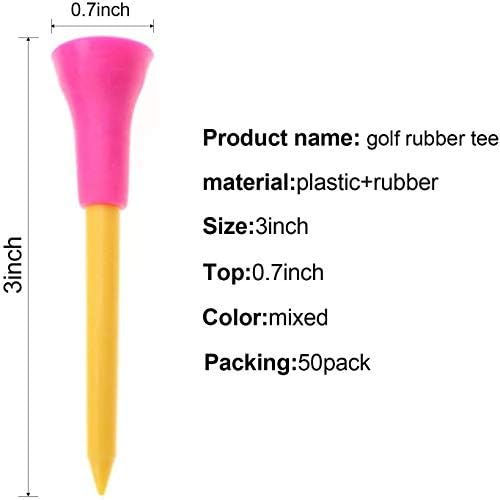 Gumeni jastuk Crestgolf TOP plastični golf tees miješani boje pakovanje od 50pcs