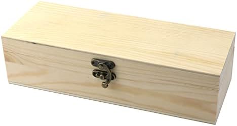 Tighill antikne drvena kutija sa šarkim poklopcem velikih pravokutnika Drvena kutija za pohranu kutija za obrt, hobije, poklone i kutiju za zateme