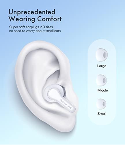 True bežični uši za ušima za uklanjanje Funsound Bluetooth 5.3 Slušalice sa 4 MIC-a, 60hrs reproduciraj ipx7 vodootporni Bluetooth