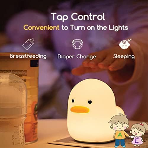 Slatka lampa za patku Baby Night Light-Benson The Duck LED Night Light-lampa za dojenje & promjene pelena - meka Bijela LED sa mogućnošću