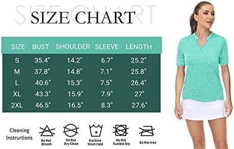 Trendimax ženske dvije pakovanje Golf polo košulje 3/4 rukava V izrez UPF50 + Brzo suhe tenis vježbe Majice