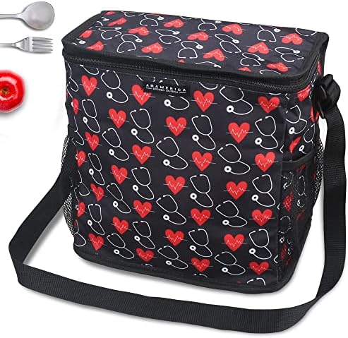 ABAMERICA torba za ručak izolovane torbe za ručak za žene tinejdžerke sa džepovima, naramenicom, vodootporne