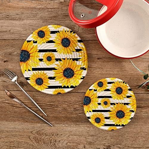 Sunflowers Trivets za vruće posuđe Držači nosača od 2 komada vruće jastučiće za kuhinjske toplotne toplotne pistoč za vruće posude i tave za placemat set za kuhinjsku kontraboopove