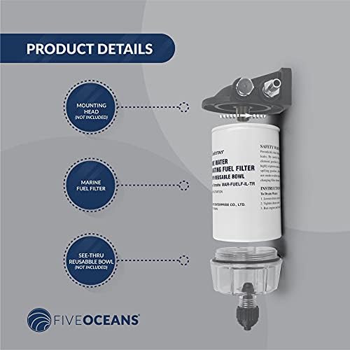 Pet oceana FO3670 Morski motor goriva za zamjenu zamene vode Filter za vodu, zamjena za Yamaha Mar-Fuelf-IL-TR, 10 mikrona