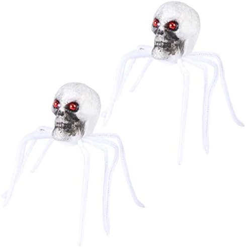 Aboofan 2pcs simulacija lubanje Spider Tricky Prop igračka Halloween Spider Paur Dekoracija užas Prop Party Ornament Party Favority