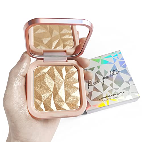 LSxia Highlighter Makeup Palette Shimmer Contour Palette puder za posvjetljivanje lica Contour Gold Cheek Highlight Makeup, dugotrajni