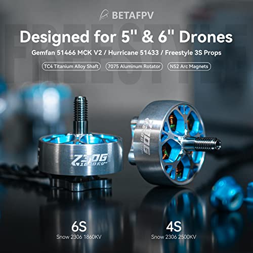 Betafpv snijeg 2306 2500kv motor bez četkica 6S FPV RC motor sa TC4 TC4 TITANIUM legura osovina 7075 Aluminijum rotator N52 magnet