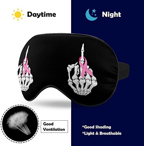 FCK FCK skelet skelena srednjeg prsta maska ​​za oči za spavanje zatamnjenje noćne veze sa podesivim kaišem za muškarce koje žene