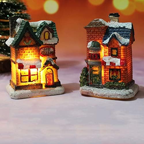 WLKQ Božićni Seoski Setovi - Božićna dekoracija, LED osvijetljene Božićne seoske kuće sa figuricama, kolekcija božićnog sela dekoracija