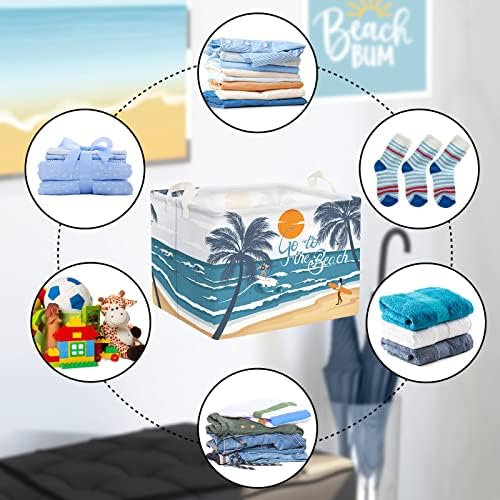 Clastyle ljeto plaža Košarica za ručnik s deka za ručnik veliki pravokutnik Sunsko more Tropska tema Polica s policama Plava kokosova