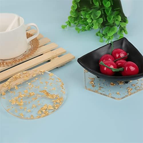 Ldchnh 1 kom coaster akrilni zlatni list čaj toplinske izolacije pleksiglasa zanata za kafu