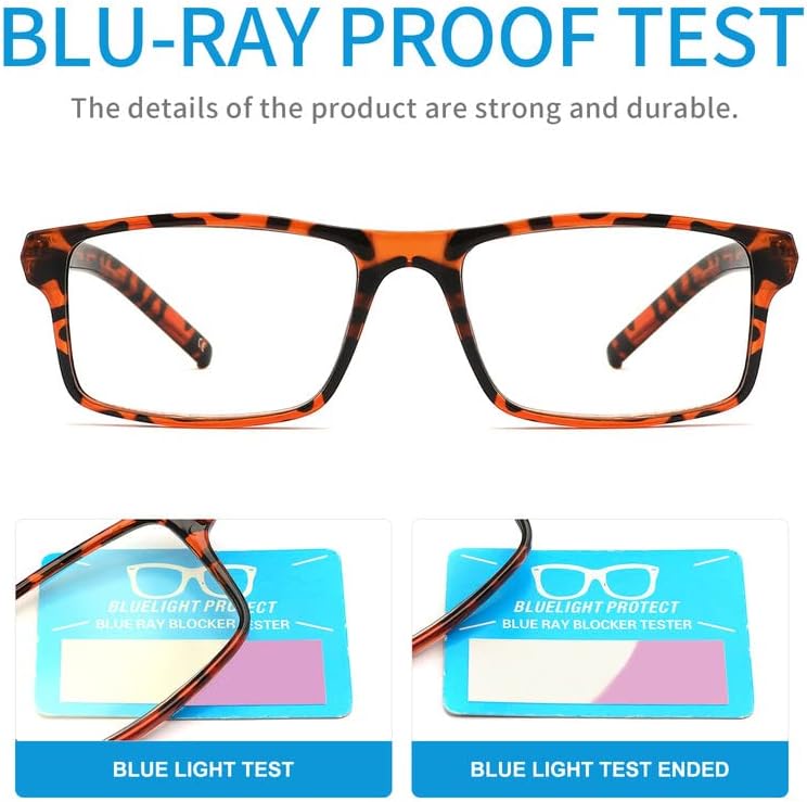 Yuluki 4 pakovanje za čitanje naočale Plavo blokiranje svjetla s opružnim šarkama muškarci žene