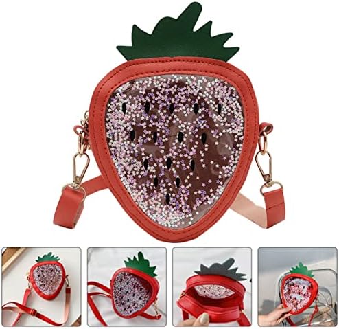 TOYANDONA torba Pu Mini torba, torba za zabavu u obliku ukrasnog kvačila dijete, djeca torbe za novčiće voće za djevojčice Djeca Božić Strawberry Single Outdoor dijete sa šljokicama Crossbody Lovely Fruit