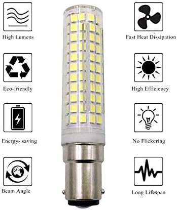 Lxcom rasvjeta BA15D LED kukuruzna sijalica sa mogućnošću zatamnjivanja 15W dvostruki kontakt bajoneta baza 136 LED 2835 SMD 120W halogeni ekvivalent JD tip T3 T4 sijalice toplo bijele 3000k 1500lm za dekorativno osvjetljenje Doma,2 pakovanja