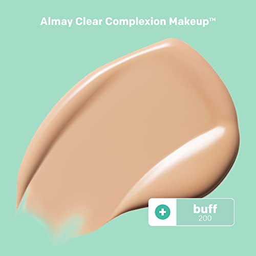 Almay Clear Complesion Acne Foundation Makeup sa salicilnom kiselinom - lagana, srednja pokrivenost, hipoalergena, -bez mirisa, za osjetljivu kožu , 200 Buff, 1 fl oz.