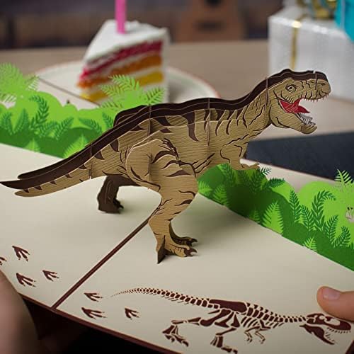 T Rex rođendanska čestitka dinosaurusa od DEVINE Popup Cards | 3D kartice iskačuće rođendanske čestitke djeca Tata muž / iskačuće