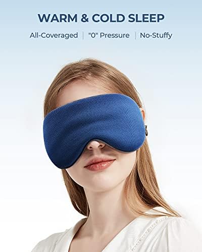 Maska za spavanje sa podesivim ušnim Omčama [2 pakovanja], hladna topla dvostrana maska za oči od tkanine za spavanje, rad za spavače
