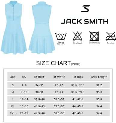 JACK SMITH ženska teniska haljina bez rukava Golf atletske vježbe haljine sa šorc džepovima