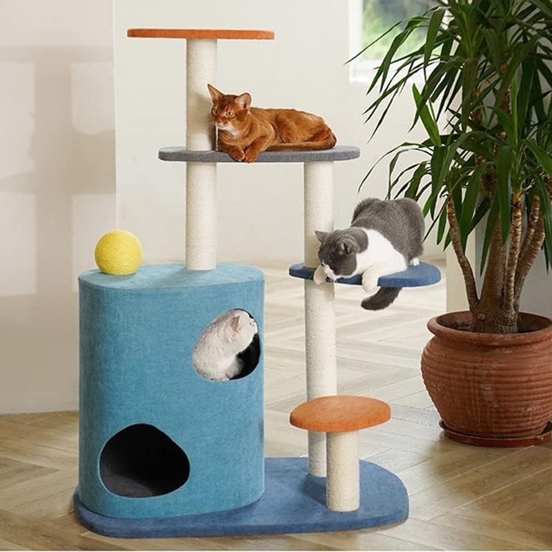 MJWDP Cat tree House Condo namještaj za mačke penjački toranj za mačke višeslojni sa grebanjem čvrstog stuba Tree Cat