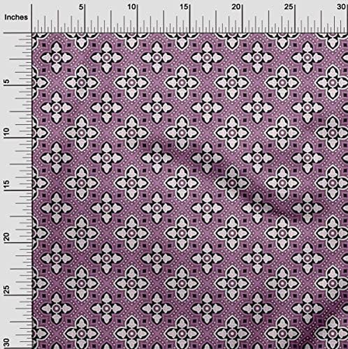 oneOone Silk Tabby ljubičasta tkanina Azijski blok Print tradicionalni geometrijski projekti šivaćih zanata otisci tkanina po dvorištu