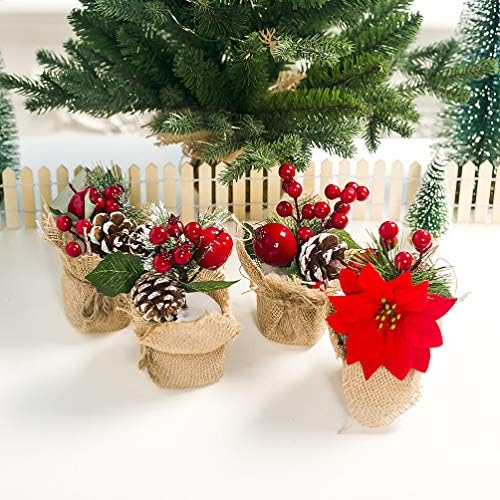 SOIMISS DECK DECOR TABLETOP CHIZILNO Drvo s poinsettijom Pinecone stol i stolovi DIY Božićni ukrasi umjetne biljke