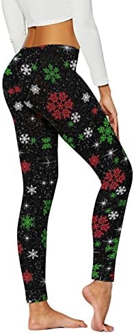 ZDDO božićne joge hlače za žene, podizanje guza Xmas Santa Claus Ispis Workhion Howgings Tummy Control Yoga gamaše