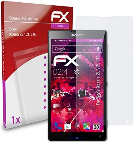 atFoliX zaštitni Film od plastičnog stakla kompatibilan sa Sony Xperia ZL ZL LTE zaštitom od stakla, 9h Hybrid-Glass FX zaštitom od