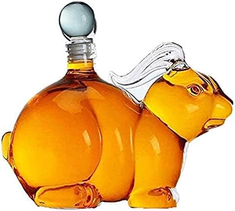 whisky decantador 1000ml Rabbit Shape Whisky Decanter - Animal Snake Shape Creative Glass Bottle Transparent Craft dekoracija za ured,dekantere za alkoholna pića za spavaće sobe