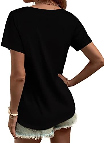 Elesomo Ženske Majice V Izrez Kratki / Dugi Rukav Pamučne Majice Osnovne Majice