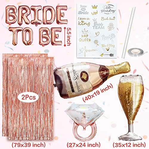 Bachelorette Party Dekoracije, svadbeni tuš dekoracije zalihe Mlada da budu baloni Rose Gold svadbena folija zavjese pozadina