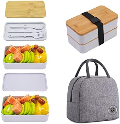 Sakupljajte ljepotu Bento kutija za ručak za ručak s torbom za ručak, japanski poklopac ručak kutija za ručak za odrasle, Bento kutija za ručak s razdjelnicima