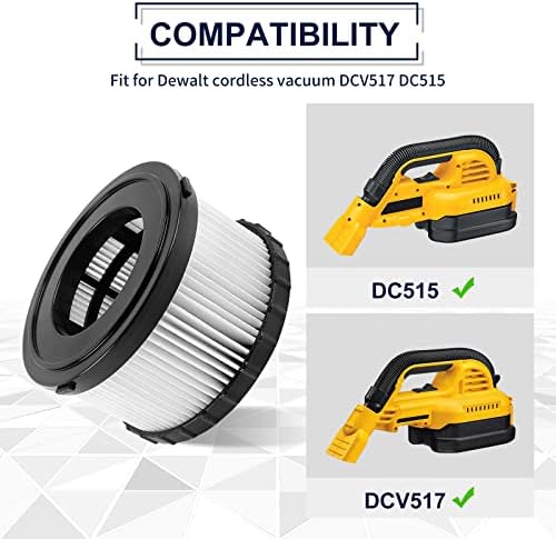 KEEPOW DC5151H HEPA vakuumski Filter kompatibilan sa Dewalt akumulatorskim vakuumom DCV517, DC515, 2 pakovanja
