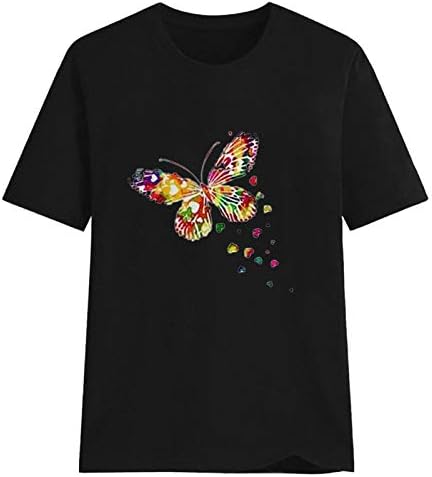 uikmnh dame t majica košulja za vrat Butterfly bluza Ljetna majica kratkih rukava