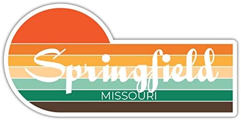Springfield Missouri 2 x 1,25 inčni naljepnica Retro Vintage Sunset City 70s Estetski dizajn